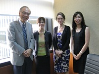 Prof. Dawn Freshwater (second from left), Pro-Vice-Chancellor for Staff and Organisational Effectiveness, and Dr. Judith Lamie (second from right), International Director of the University of Leeds, UK, visited CUHK on 26 September 2012 and met with Prof. Jack Cheng (far left), Pro-Vice-Chancellor; Ms. Shally Fan (far right), Director of Academic Links, and other CUHK representatives.